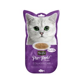 Kit Cat Purr Puree Plus+ Tuna & Collagen Care Cat Treats - 4 x 15g