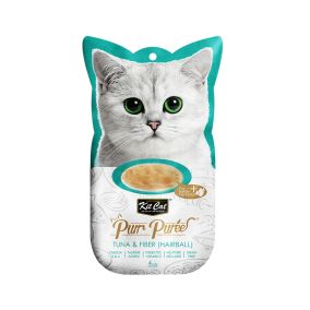 Kit Cat Purr Puree Tuna & Fiber (Hairball) Cat Treats - 4 x 15g