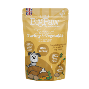 Little Big Paw Traditional Turkey & Vegetable Dinners Dog Food - 150g