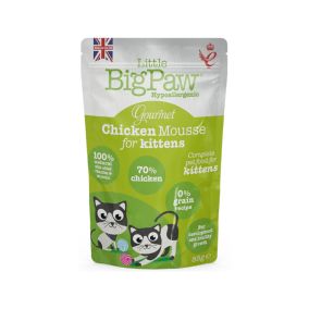 Little Big Paw Gourmet Chicken Mousse Kitten Food Pouch - 85 g - Pack of 12