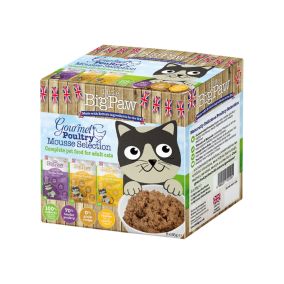 Little Big Paw Gourmet Poultry Mousse Selection Adult Cat Food Pouch - 85 g - Pack of 8