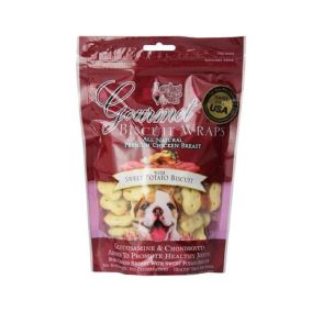 Loving Pets Gourmet Sweet Potato Biscuit & Chicken Wraps, 8 oz