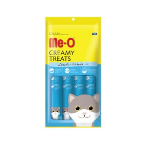 Me-O Creamy Treats Chicken & Liver Cat Treats - 4 x 15 g