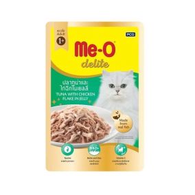 Me-O Delight Tuna with Chicken Flake In Jelly Adult Cat Food Pouch - 70 g - Pack of 12