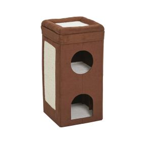 Midwest Curious Cat Condo, Brown - 37L x 37.3W x 77.1H cm