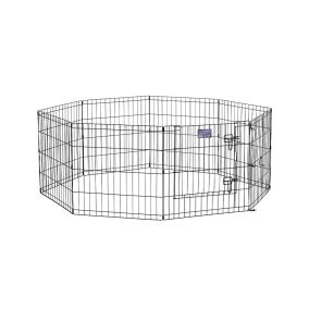 Midwest Foldable Metal Exercise Pet Playpen - Black