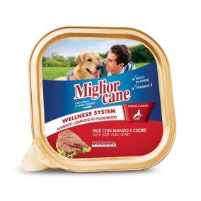 Miglior Pate with Beef and Heart Wet Dog Food - 150g Pack of 12