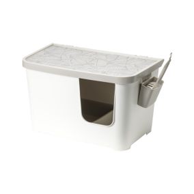 Moderna Casetta Camelia Cat Litter Box - 75.7L x 45W x 45H cm - Soft White