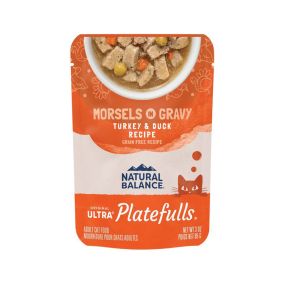 Natural Balance Original Ultra Platefulls Turkey and Duck Recipe Morsels in Gravy Cat Food Pouch - 85 g - Pack of 24