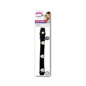 Pawise Cat Collar - Diamond Heart -Black