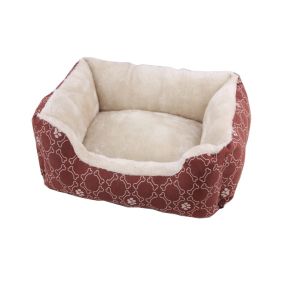 Pawise Square Dog Bed, Wine Red