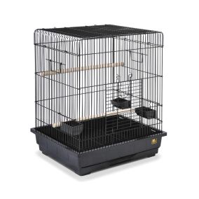 Prevue Parrot Bird Cage Square Roof - Black