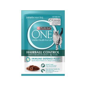 Purina One Hairball Control with Chicken in Gravy Adult Cat Food Pouch - 70 g - Pack of 12