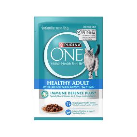 Purina One Healthy Ocean Fish in Gravy Adult Cat Food Pouch - 70 g - Pack of 12