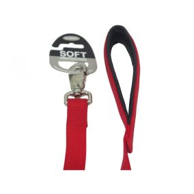 Rosewood Soft Protection Dog Lead, Red, 40" x 1"