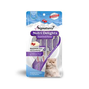 Signature7 Nutri Delights  Whitemeat Tuna with Cranberry Puree Cat Treats - 60 g