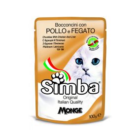 Simba Chunkies with Chicken and Liver Cat Food Pouch - 100 g