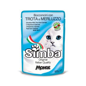 Simba Chunkies with Trout and Cod Fish Cat Food Pouch - 100 g