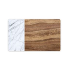 Tarhong Acacia Wood and Carrara Marble Pet Placemat