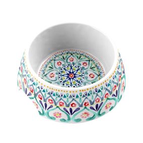 Tarhong Boho Medallion Pet Bowl, Medium, 7.1" x 7.1" x 2.8"