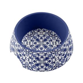 Tarhong Canyon Clay Pet Bowl Indigo, Medium, 7.1" x 7.1" x 2.8"