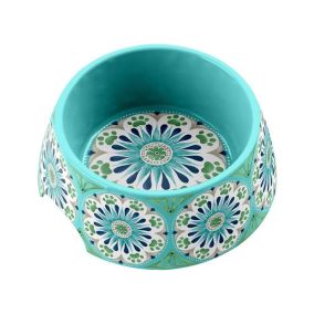 Tarhong Carmel Medallion Pet Bowl, Medium, 7.1" x 7.1" x 2.8"