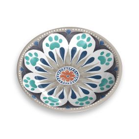 Tarhong Carmel Medallion Saucer, Grey, 5.2" x 5.2" x 1.1"