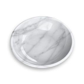 Tarhong Carrara Marble Saucer, 5.2" x 5.2" x 1.1"