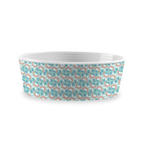 Tarhong Flower Fields Single Wall Pet Bowl, Aqua, Small, 5.4" x 5.4" x 1.8"