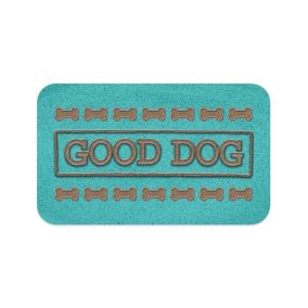 Tarhong Good Dog Pet Placemat, Teal, 11.5" x 19" x 0.08"