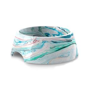 Tarhong Marble Swirl Pet Bowl, Medium, 7.1" x 7.1" x 2.8"