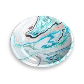 Tarhong Marble Swirl Saucer, 5.2" x 5.2" x 1.1"