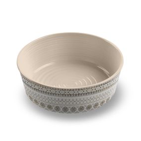 Tarhong Moroccan Wood Single Wall Pet Bowl, Medium, 8.5" x 8.5" x 2.6"