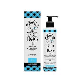 Top Dog Baby Powder Pet Shampoo and Conditioner - 250 ml