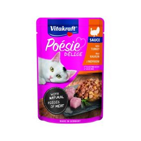 Vitakraft Poesie Delice with Turkey in Sauce Cat Food Pouch - 85 g - Pack of 23