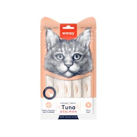 Wanpy Creamy Tuna and Salmon Lickable Cat Treats - 5 x 14 g