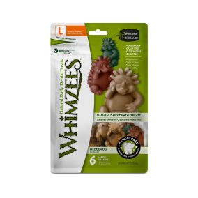 Whimzees Hedgehog Grain Free Dental Dog Treats Large, 6 Count