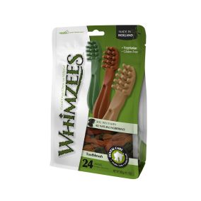 Whimzees Toothbrush Star Small Mix Brown/Green/Orange - 24pc