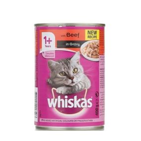 Whiskas Beef In Gravy Canned Cat Food - 400 g - Pack of 24