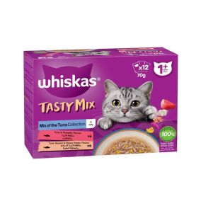 Whiskas Tasty Mix Tuna Collection Mix in Jelly Cat Food Pouch - 70 g - Pack of 12