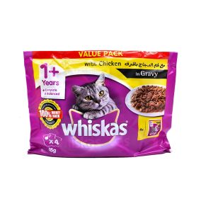 Whiskas Tender Bites Chicken in Gravy Adult Cat Food Pouch - 85 g - Pack of 4