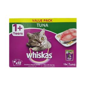 Whiskas Tuna Adult Cat Food Pouch - 80g - Pack of 12 (Value Pack)