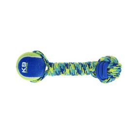 Zeus K9 Fitness Rope and TPR Tennis Ball Dumbbell Dog Toy