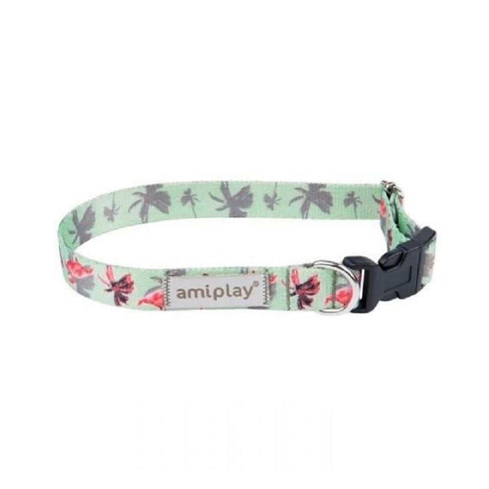 Amiplay Be happy Adjustable Dog Collar Flamingo