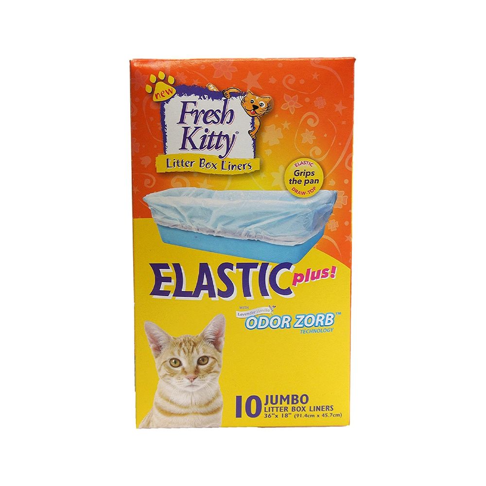 Cat litter box outlet liners with elastic