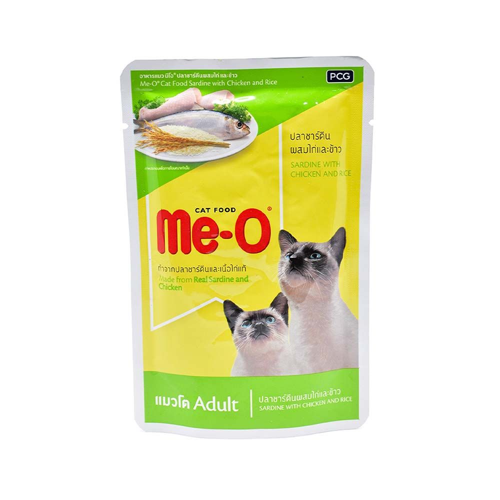 Me O Pouch Adult Cat Food Sardine With Chicken Rice 80G 12 Pcs