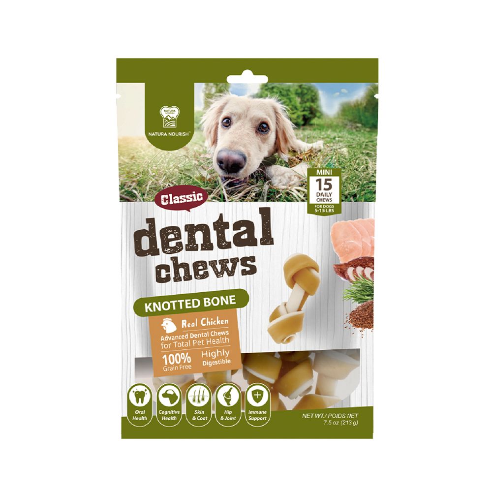 Natura Nourish Chicken Knotted Mini Bones Dog Treats 15 Pcs Petzone UAE