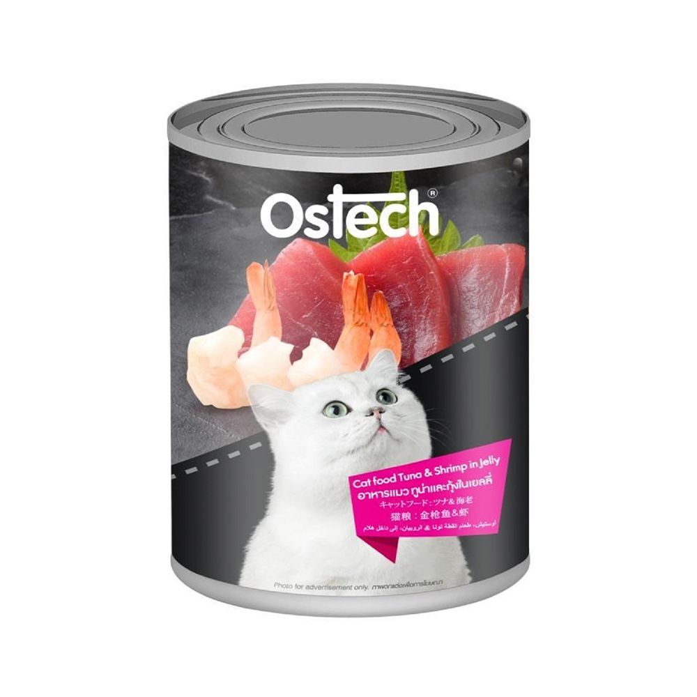 Ostech Tuna Shrimp in Jelly Cat Canned Food 400g