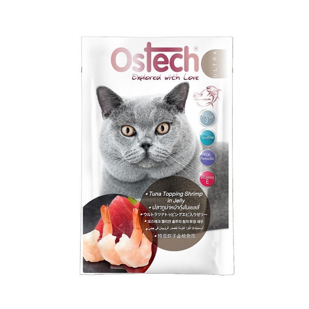 Ostech Tuna Topping Shrimp in Jelly Wet Cat Food 70g