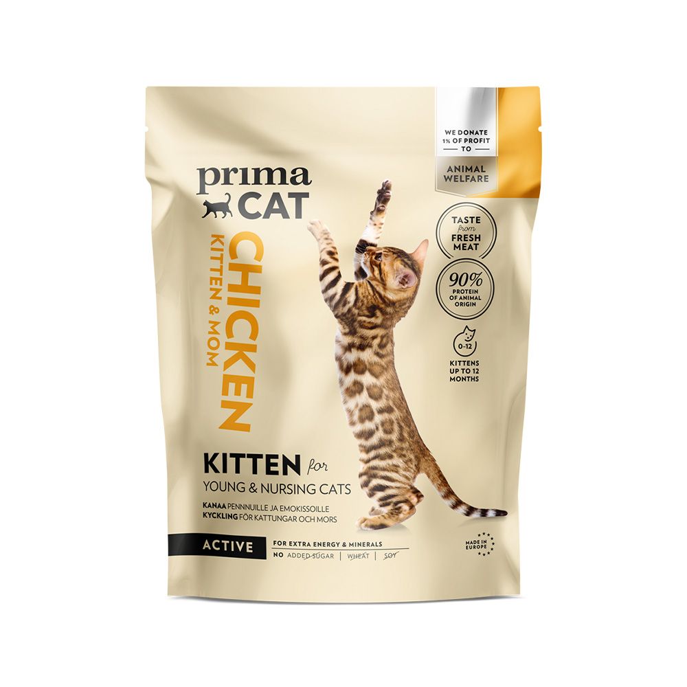 PrimaCat Chicken for Kitten and Mom Cat Dry Food 1.4 kg